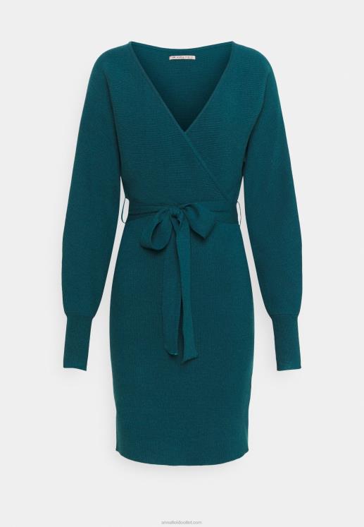Жени Anna Field wrap v ausschnitt mini strickkleid mit grtel shift dress deep tealBDZDD207