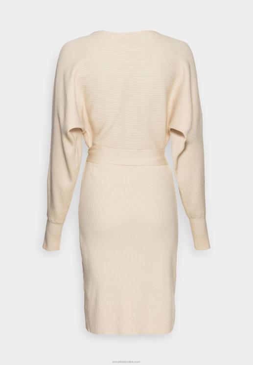 Жени Anna Field wrap v ausschnitt mini strickkleid mit grtel shift dress off whiteBDZDD203